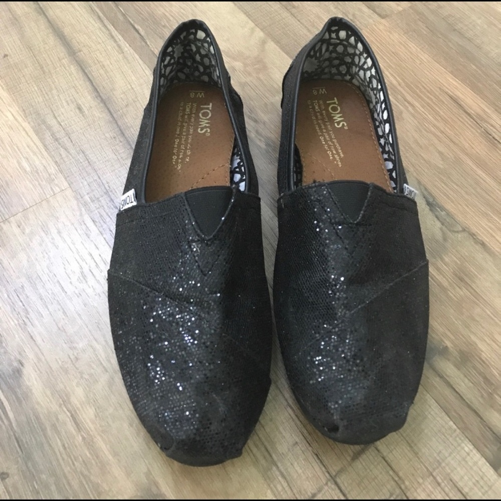 Sparkly black TOMS